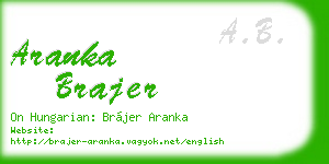 aranka brajer business card